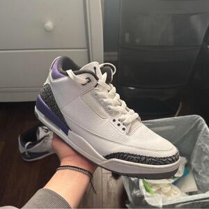 Jordan Sneakers with White and Purple Interior